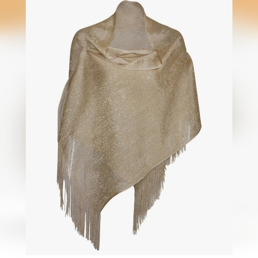 Vijiv Gatsby 1920's Elegant Gold Mesh Wrap
